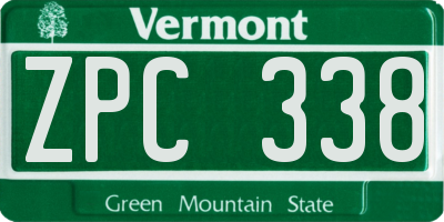 VT license plate ZPC338