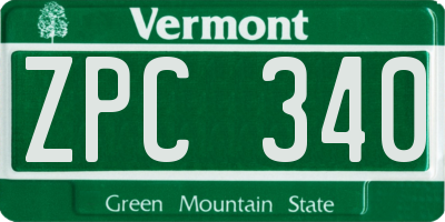VT license plate ZPC340