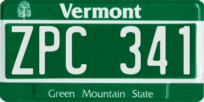 VT license plate ZPC341