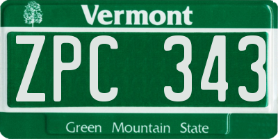 VT license plate ZPC343