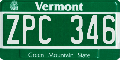 VT license plate ZPC346