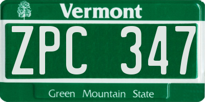 VT license plate ZPC347