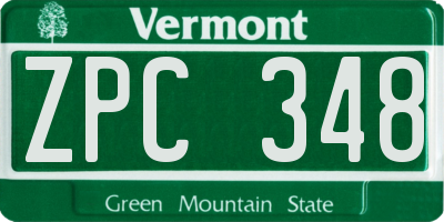 VT license plate ZPC348