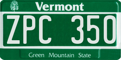 VT license plate ZPC350