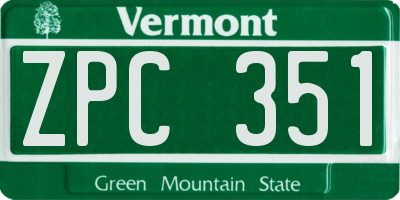 VT license plate ZPC351