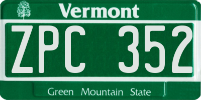 VT license plate ZPC352