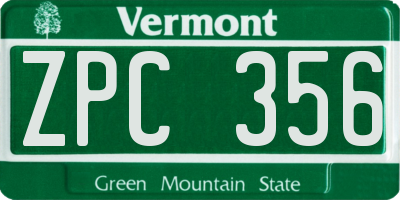VT license plate ZPC356