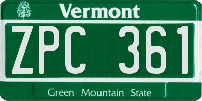 VT license plate ZPC361
