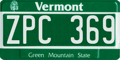 VT license plate ZPC369