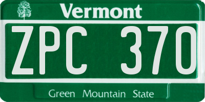 VT license plate ZPC370