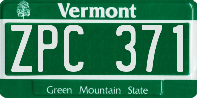 VT license plate ZPC371