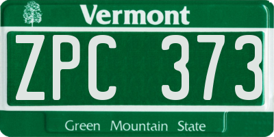 VT license plate ZPC373