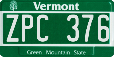 VT license plate ZPC376