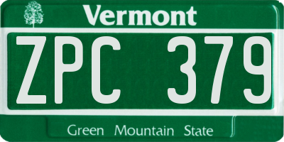 VT license plate ZPC379