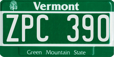 VT license plate ZPC390