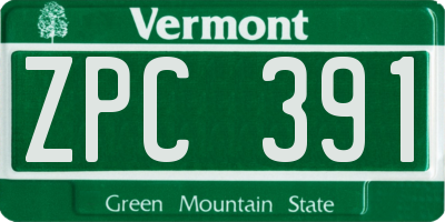 VT license plate ZPC391