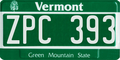 VT license plate ZPC393