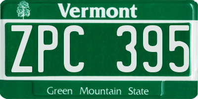 VT license plate ZPC395