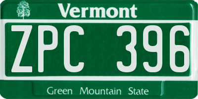 VT license plate ZPC396