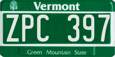VT license plate ZPC397