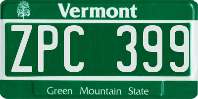 VT license plate ZPC399