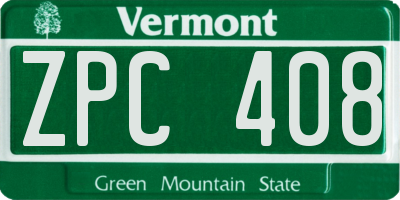 VT license plate ZPC408