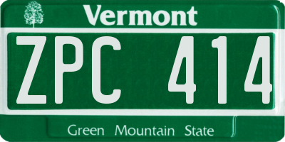 VT license plate ZPC414