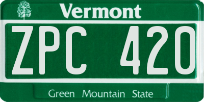 VT license plate ZPC420