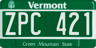 VT license plate ZPC421