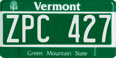 VT license plate ZPC427