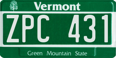 VT license plate ZPC431