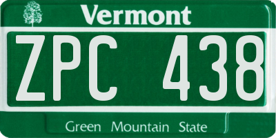 VT license plate ZPC438