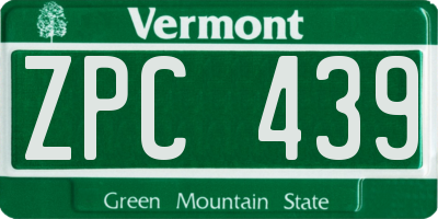 VT license plate ZPC439