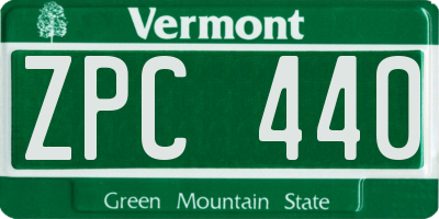 VT license plate ZPC440