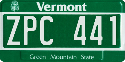 VT license plate ZPC441