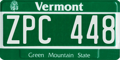 VT license plate ZPC448