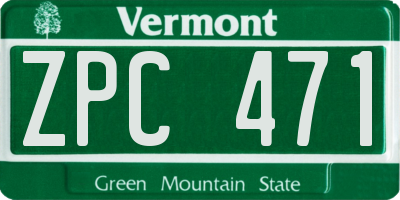 VT license plate ZPC471