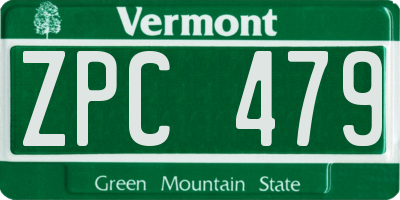 VT license plate ZPC479