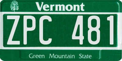 VT license plate ZPC481