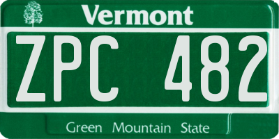 VT license plate ZPC482
