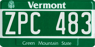 VT license plate ZPC483