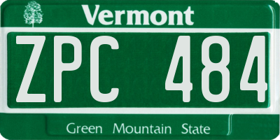 VT license plate ZPC484