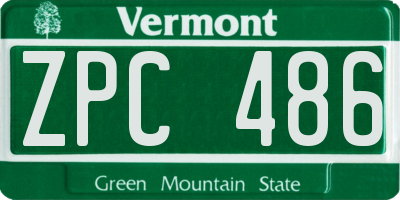 VT license plate ZPC486