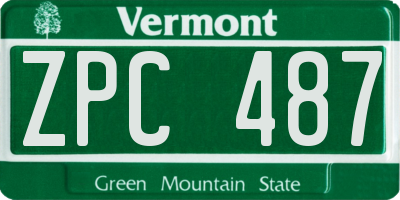 VT license plate ZPC487