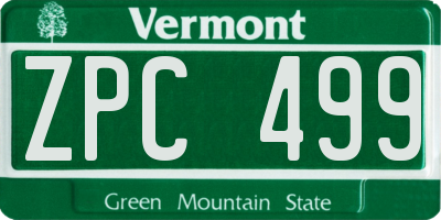 VT license plate ZPC499