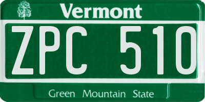 VT license plate ZPC510