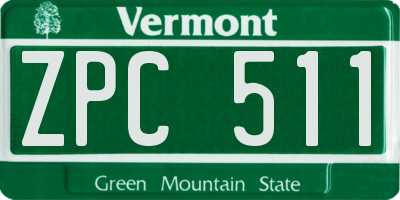 VT license plate ZPC511