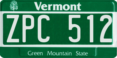 VT license plate ZPC512
