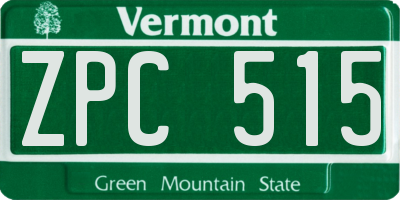 VT license plate ZPC515