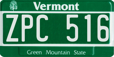 VT license plate ZPC516
